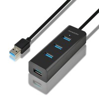 Хаб AXAGON HUE-S2BL USB3.0 CHARGING hub, .2m Cable, MicroUSB Charging, Black
