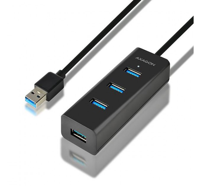 AXAGON Хаб AXAGON HUE-S2BL USB3.0 CHARGING hub, .2m Cable, MicroUSB Charging, Black