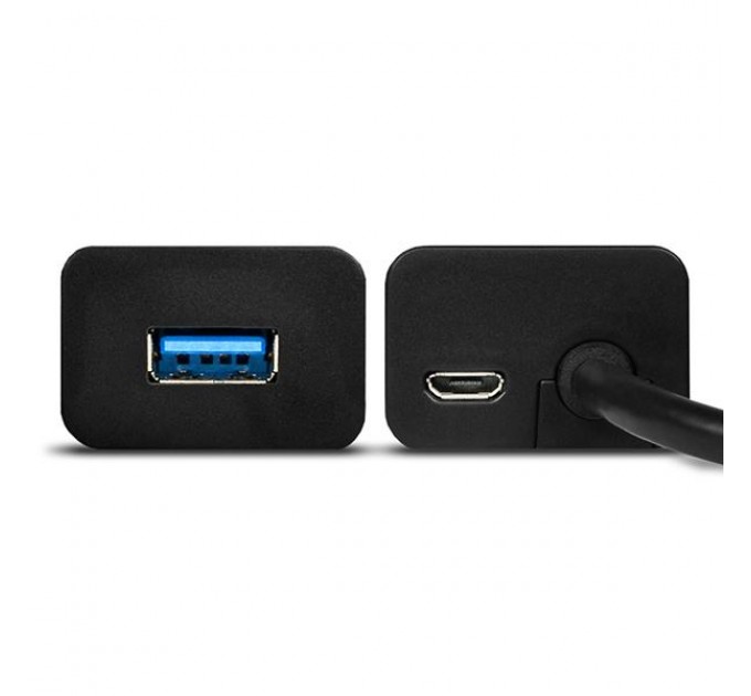 AXAGON Хаб AXAGON HUE-S2BL USB3.0 CHARGING hub, .2m Cable, MicroUSB Charging, Black