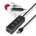 AXAGON Хаб AXAGON HUE-S2BL USB3.0 CHARGING hub, .2m Cable, MicroUSB Charging, Black