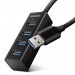 AXAGON Хаб AXAGON HUE-M1A SuperSpeed USB-A MINI hub, USB-A cable 20 cm, Black