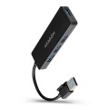 AXAGON Хаб AXAGON HUE-G1A SuperSpeed USB SLIM hub, cable 14cm Type-A, Black