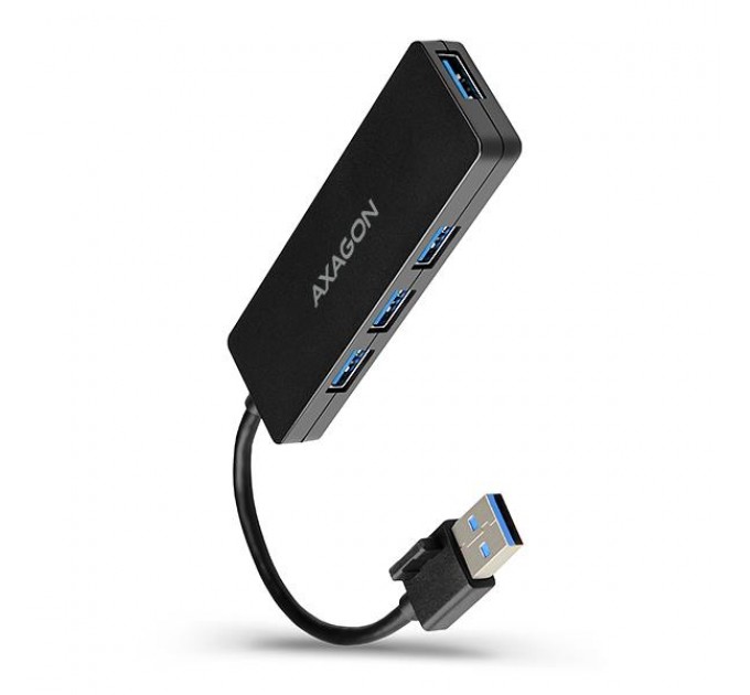 AXAGON Хаб AXAGON HUE-G1A SuperSpeed USB SLIM hub, cable 14cm Type-A, Black