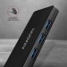 AXAGON Хаб AXAGON HUE-G1A SuperSpeed USB SLIM hub, cable 14cm Type-A, Black