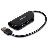 Хаб AXAGON HUE-X4B USB READY hub, 20 cm USB-A cable, Black