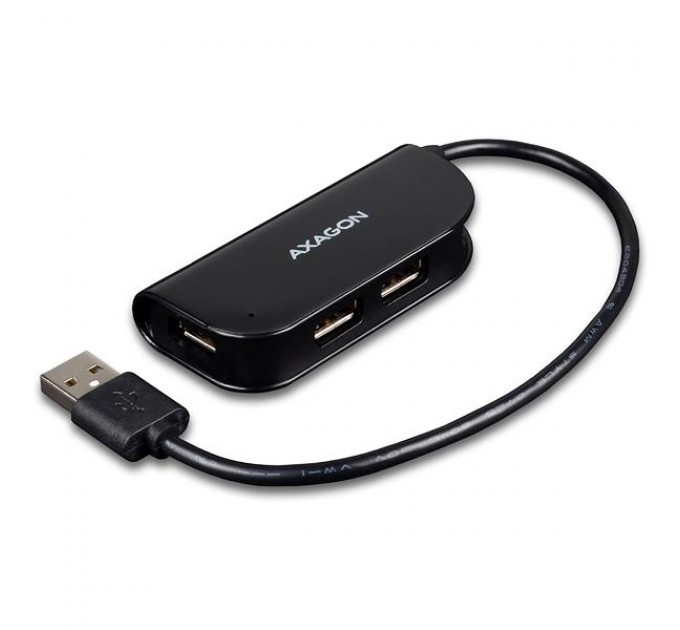 AXAGON Хаб AXAGON HUE-X4B USB READY hub, 20 cm USB-A cable, Black