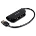 AXAGON Хаб AXAGON HUE-X4B USB READY hub, 20 cm USB-A cable, Black