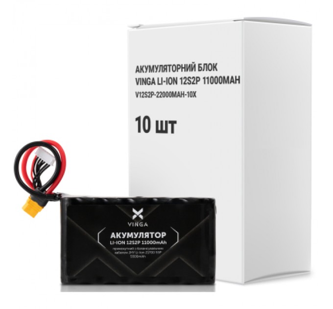 Vinga Акумуляторний блок Vinga Li-Ion 12S2P 11000mAh коробка 10 штук (V12S2P-22000MAH-10X)