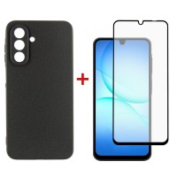 Чохол до мобільного телефона Dengos Carbon Kit for Samsung Galaxy A17 case + glass Black (DG-KM-160)