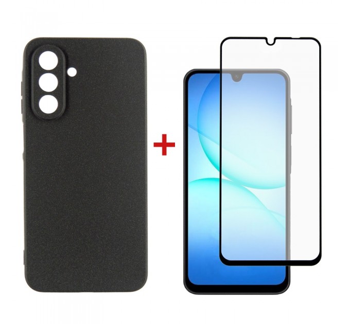 Dengos Чохол до мобільного телефона Dengos Carbon Kit for Samsung Galaxy A17 case + glass Black (DG-KM-160)
