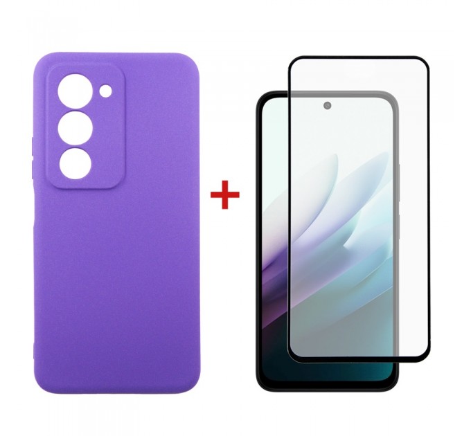 Dengos Чохол до мобільного телефона Dengos Carbon Kit for Xiaomi Redmi 15 4G case + glass Purple (DG-KM-164)