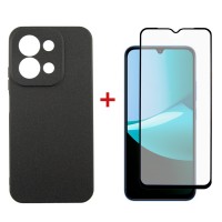 Чохол до мобільного телефона Dengos Carbon Kit for Xiaomi Redmi 15C case + glass Black (DG-KM-165)