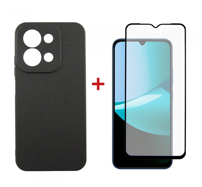 Dengos Чохол до мобільного телефона Dengos Carbon Kit for Xiaomi Redmi 15C case + glass Black (DG-KM-165)