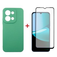 Чохол до мобільного телефона Dengos Soft Kit for Xiaomi Redmi 15C case + glass Mint (DG-KM-167)