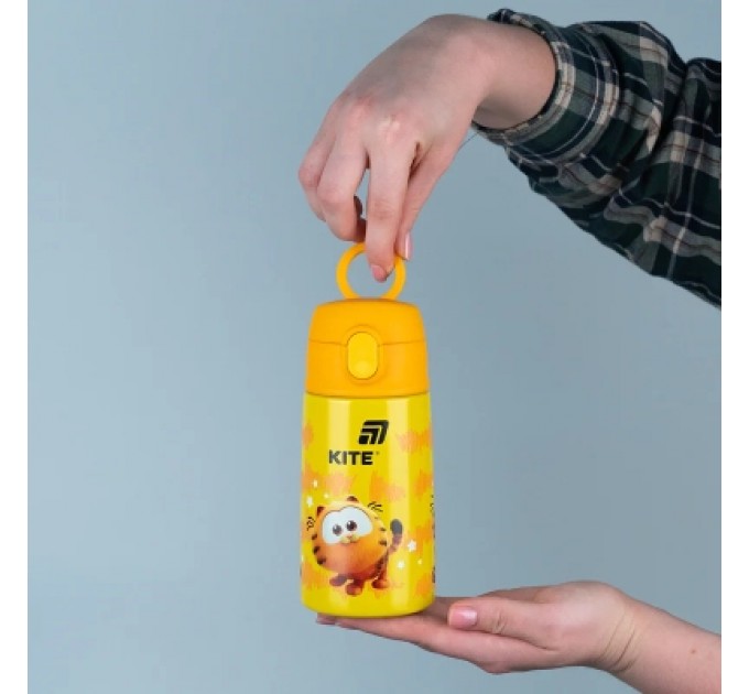 Kite Поїльник-непроливайка Kite Garfield термос з трубочкою 400 мл (GF25-1261)
