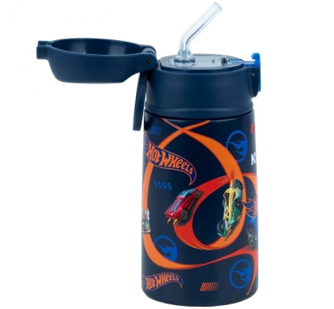 Kite Поїльник-непроливайка Kite Hot Wheels термос з трубочкою 400 мл (HW25-1261)