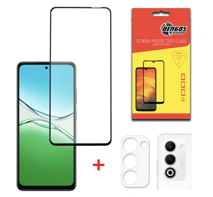 Dengos Скло захисне Dengos Kit for OPPO A5 4G + camera glass Black (DG-TGSCP-10)