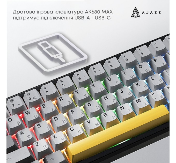 Ajazz Клавіатура Ajazz AK680 MAX Magnetic Switch RGB USB Black (AK680-M-BGY-AW)