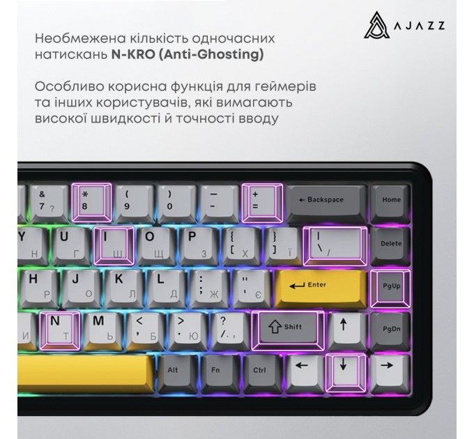 Ajazz Клавіатура Ajazz AK680 MAX Magnetic Switch RGB USB Black (AK680-M-BGY-AW)