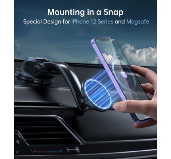 Choetech Універсальний автотримач Choetech з магнітним кріпленням на скло або торпеду (AT0005-BK)