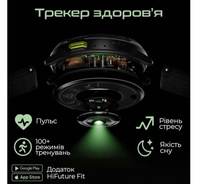 HIFuture Смарт-годинник HiFuture mix 3 fluorescent yellow (mix3.fluorescentyellow)