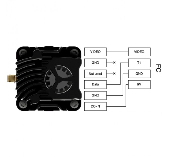 DEC1 Відеопередавач (VTX) DEC1 D1 2.5W 5.8GHz L,X,S Band 64CH SMA (000008788)