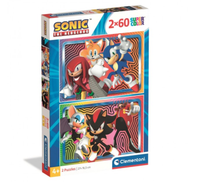 Clementoni Пазл Clementoni 2 в 1 Sonic, 2 по 60 елементів (24821)