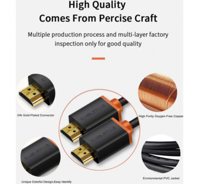 Cabletime Кабель мультимедійний HDMI M to HDMI M 5.0m V2.0 4K60Hz Cabletime (CA915309)