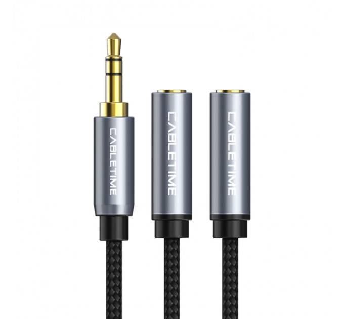 Cabletime Кабель мультимедійний 3.5mm M to 2x3.5mm F 0.2m Cabletime (CA915248)