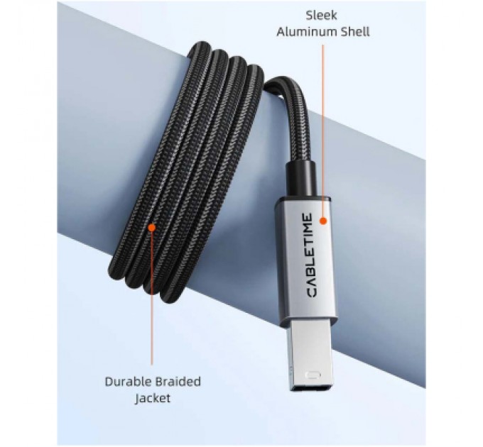Cabletime Кабель для принтера USB-C 2.0 to BM 2.0m Cabletime (CA915774)