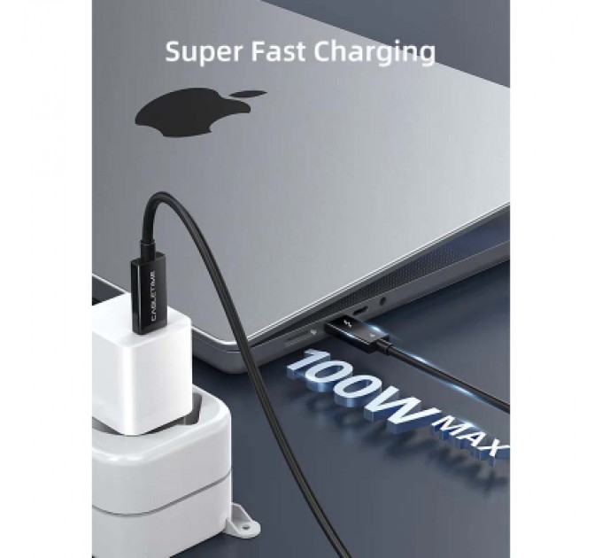 Cabletime Дата кабель USB-C to USB-C 1.0m Thunderbolt 4 100W (20V/5A) 8K60Hz Cabletime (CA915422)