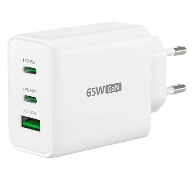 J5create Зарядний пристрій J5create 1xUSB + 2xUSB-C 65W GaN QC3.0/PD/PPS (JUP3365E-EN)