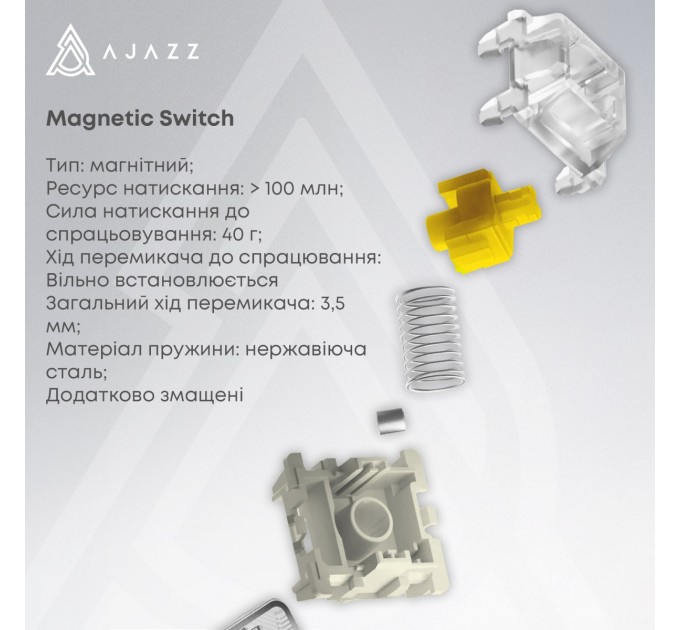 Ajazz Клавіатура Ajazz AK680 MAX Magnetic Switch RGB USB White (AK680-M-BWD-AW)
