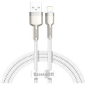 Baseus Дата кабель USB 2.0 AM to Lightning 1.0m Cafule Series Metal 2.4A White Baseus (CALJK-A02)