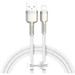 Baseus Дата кабель USB 2.0 AM to Lightning 1.0m Cafule Series Metal 2.4A White Baseus (CALJK-A02)