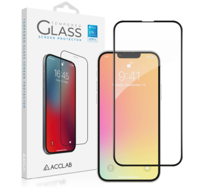 ACCLAB Скло захисне ACCLAB Full Glue ESD Apple Iphone 13/13 Pro Black (1283126542527)