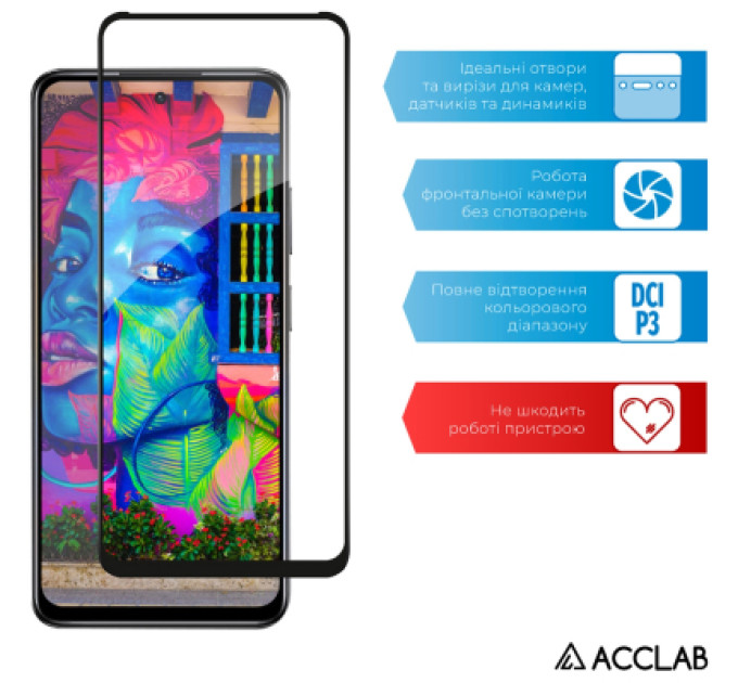 ACCLAB Скло захисне ACCLAB Full Glue Infinix Hot 40i Black (1283126588914)