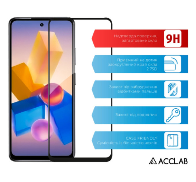 ACCLAB Скло захисне ACCLAB Full Glue Infinix Hot 40i Black (1283126588914)