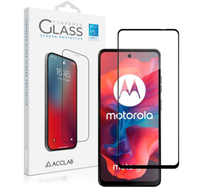 ACCLAB Скло захисне ACCLAB Full Glue Moto G04 Black (1283126594250)