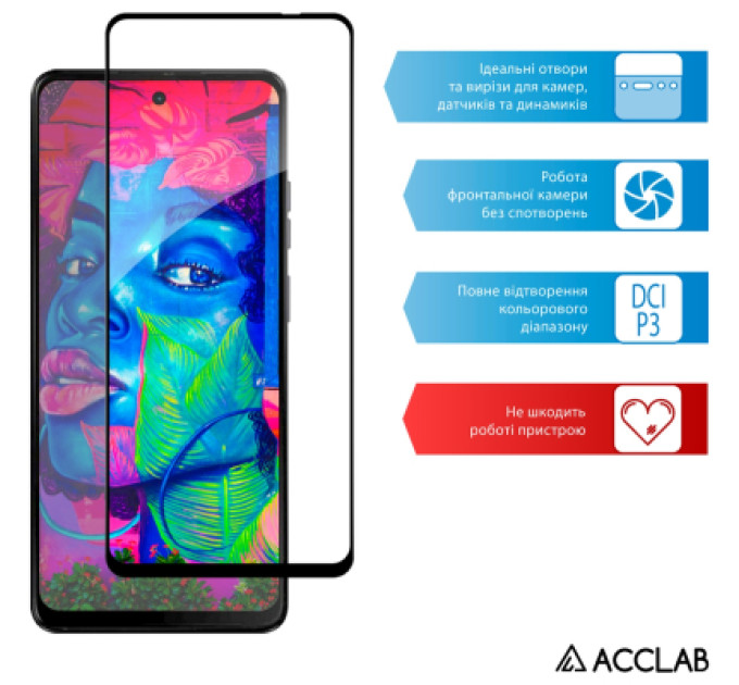 ACCLAB Скло захисне ACCLAB Full Glue Moto G04 Black (1283126594250)