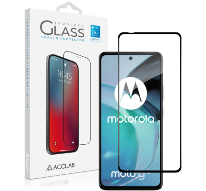 ACCLAB Скло захисне ACCLAB Full Glue Moto G72 Black (1283126583025)
