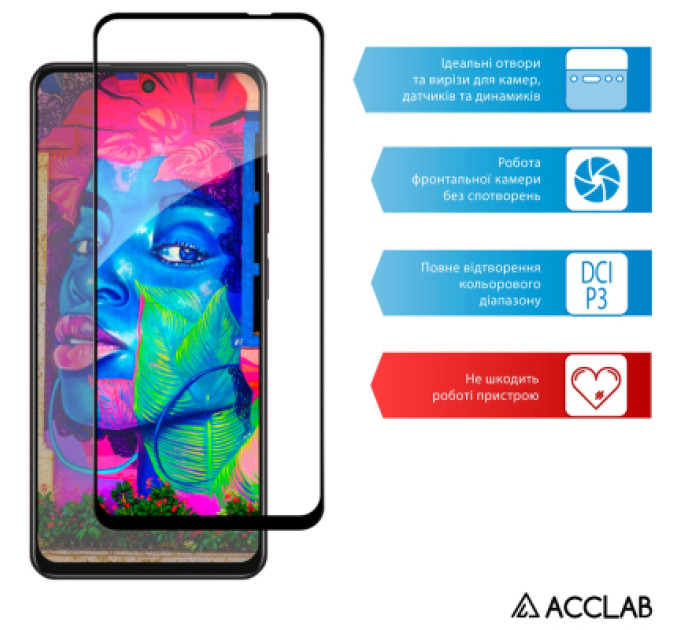 ACCLAB Скло захисне ACCLAB Full Glue Oppo A3x Black (1283126598890)