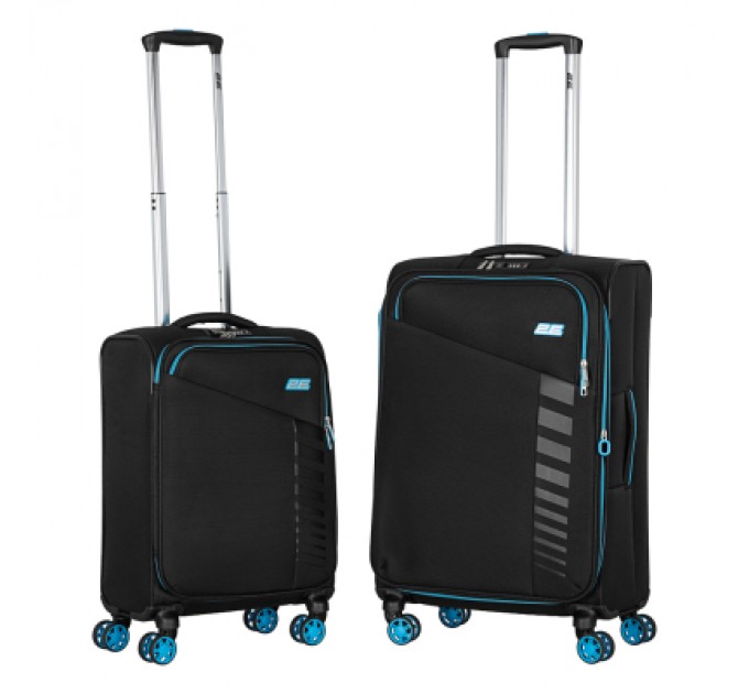 2E Набір валіз 2E Trek (M+S), чорні (2E-SPE-TREK-SET4-BK)