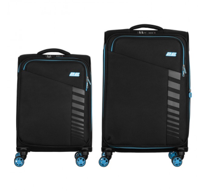 2E Набір валіз 2E Trek (M+S), чорні (2E-SPE-TREK-SET4-BK)