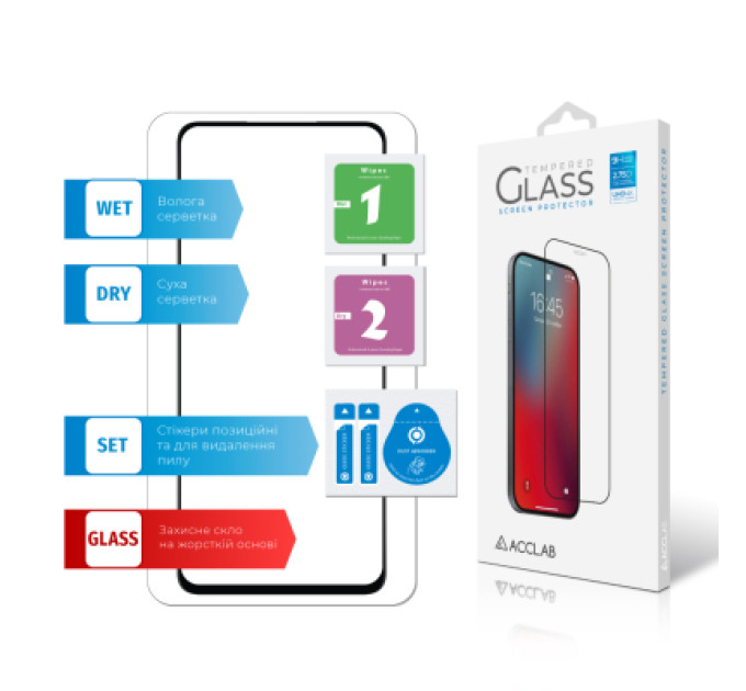 ACCLAB Скло захисне ACCLAB Full Glue Realme C55 Black (1283126579714)