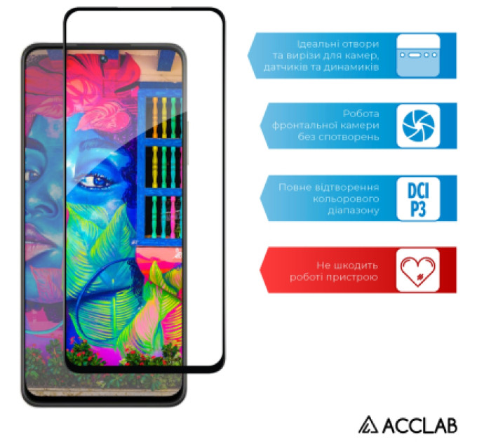 ACCLAB Скло захисне ACCLAB Full Glue Realme C55 Black (1283126579714)