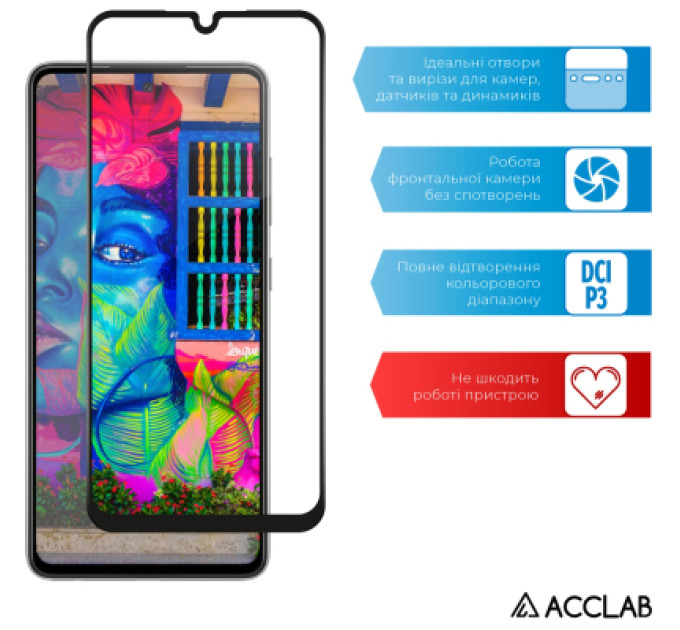 ACCLAB Скло захисне ACCLAB Full Glue Samsung A25 5G Black (1283126573965)