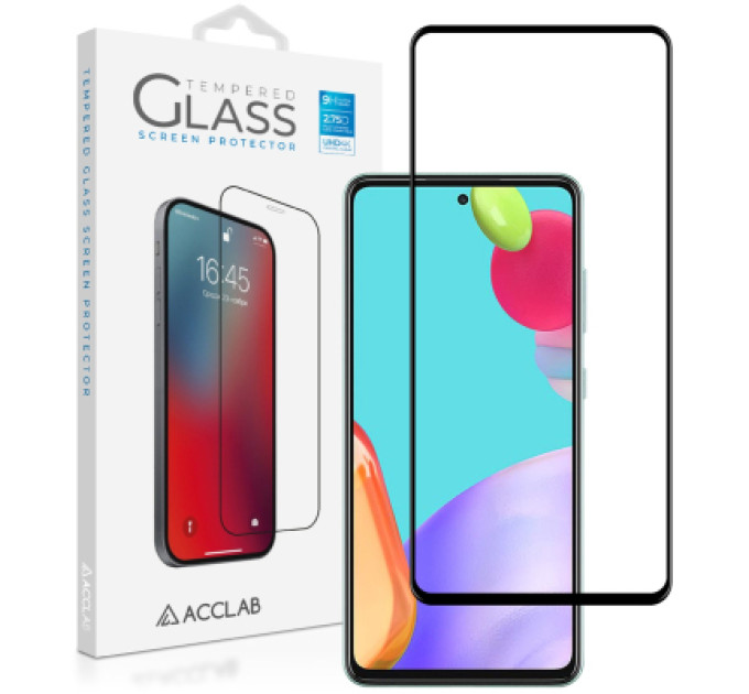 ACCLAB Скло захисне ACCLAB Full Glue Samsung A52 Black (1283126510540)