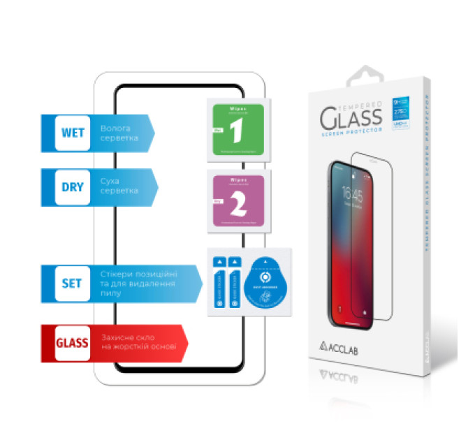 ACCLAB Скло захисне ACCLAB Full Glue Samsung A52 Black (1283126510540)