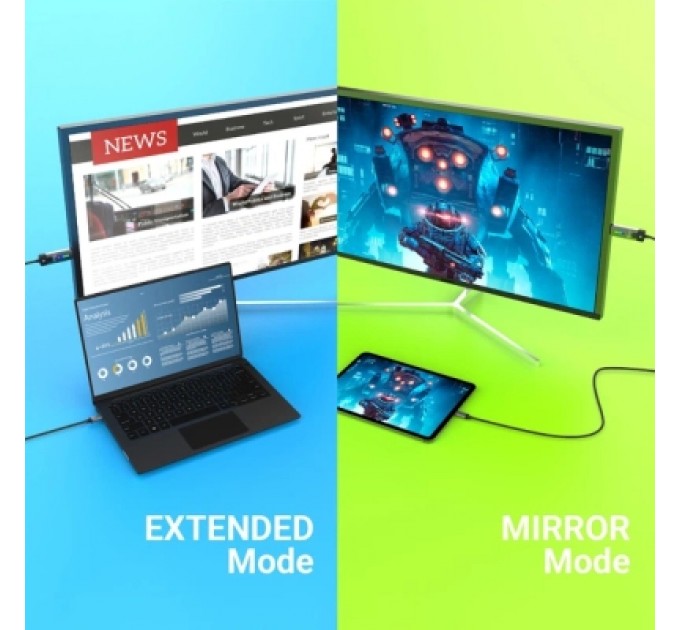 J5create Кабель мультимедійний USB-C to HDMI M 1.8m 8K 60Hz LED RGB J5create (JCC157-N)